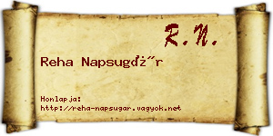 Reha Napsugár névjegykártya